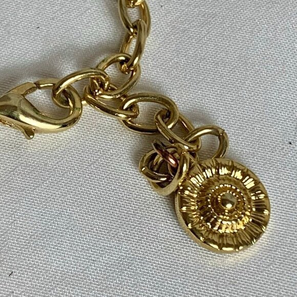 Vintage Graziano Gold Tone Bead Geometric Necklace - Picture 6 of 7